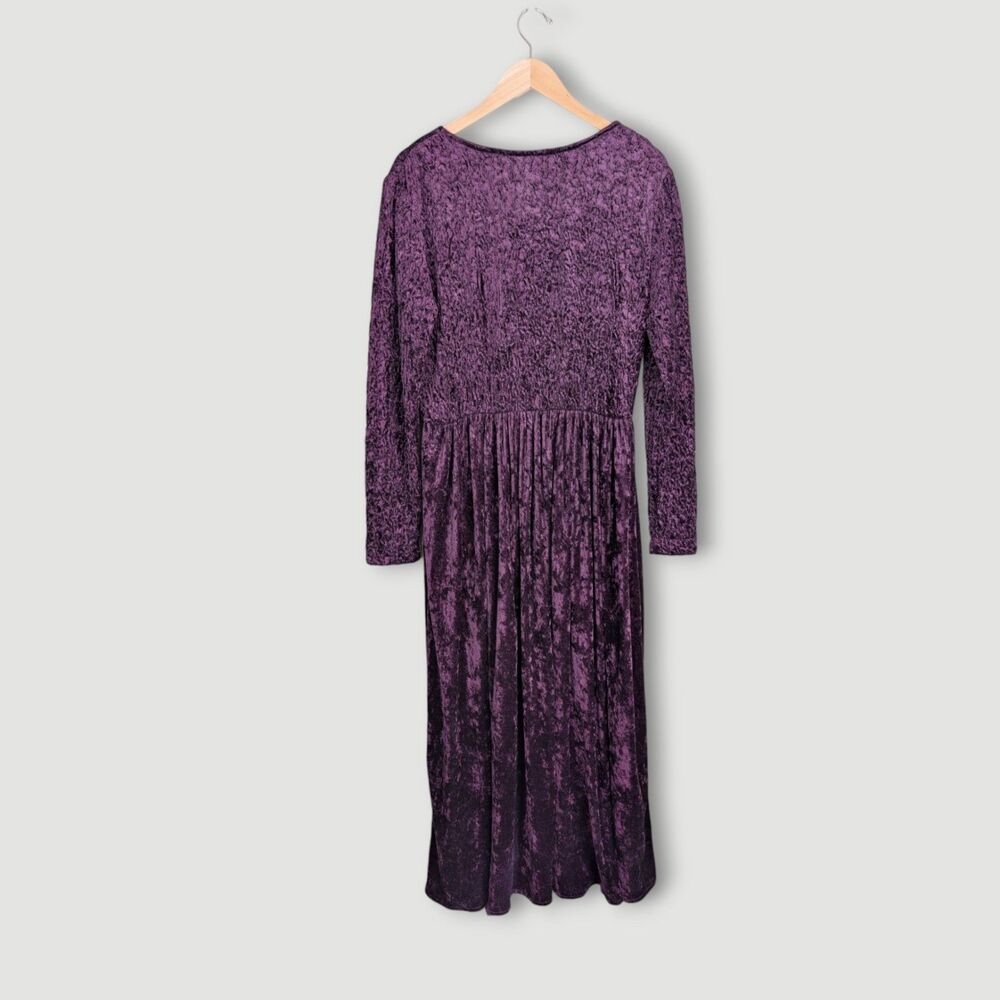 Coldwater Creek Purple Velvet Maxi Dress Size M - Picture 4 of 8